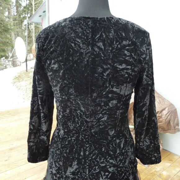 NOMADIC TRADERS GOTH WEDDING BLACK CRUSHED VELVET LONG SLEEVE SHIRT BOHO GYPSY L - Picture 13 of 16